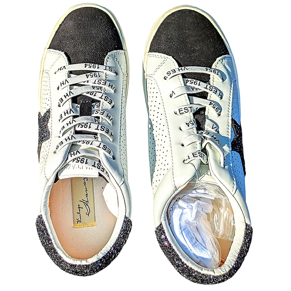 Vintage Havana Gadol White/Black Glitter sneakers size 6.5